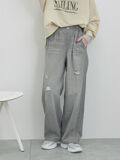 【ECO DENIM】ウエストフリルパンツ（グレー）｜Samansa Mos2 blue（サマンサモスモス ブルー）通販