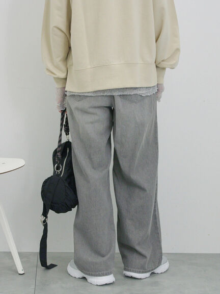 【ECO DENIM】ウエストフリルパンツ（グレー/サックスブルー/ブルー）｜Samansa Mos2 blue（サマンサモスモス ブルー）通販