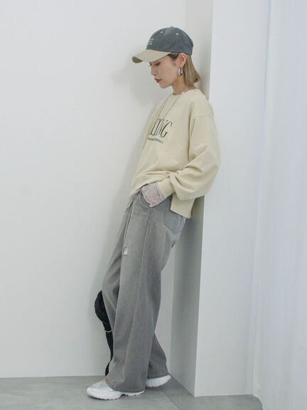【ECO DENIM】ウエストフリルパンツ（グレー/サックスブルー/ブルー）｜Samansa Mos2 blue（サマンサモスモス ブルー）通販