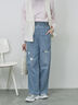 【ECO DENIM】ウエストフリルパンツ（グレー/サックスブルー/ブルー）｜Samansa Mos2 blue（サマンサモスモス ブルー）通販