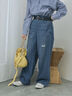【ECO DENIM】ウエストフリルパンツ（グレー/サックスブルー/ブルー）｜Samansa Mos2 blue（サマンサモスモス ブルー）通販