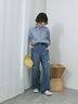 【ECO DENIM】ウエストフリルパンツ（グレー/サックスブルー/ブルー）｜Samansa Mos2 blue（サマンサモスモス ブルー）通販