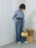 【ECO DENIM】ウエストフリルパンツ（グレー/サックスブルー/ブルー）｜Samansa Mos2 blue（サマンサモスモス ブルー）通販