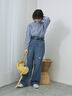 【ECO DENIM】ウエストフリルパンツ（グレー/サックスブルー/ブルー）｜Samansa Mos2 blue（サマンサモスモス ブルー）通販