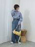 【ECO DENIM】ウエストフリルパンツ（グレー/サックスブルー/ブルー）｜Samansa Mos2 blue（サマンサモスモス ブルー）通販