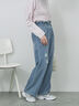 【ECO DENIM】ウエストフリルパンツ（グレー/サックスブルー/ブルー）｜Samansa Mos2 blue（サマンサモスモス ブルー）通販