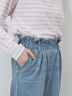 【ECO DENIM】ウエストフリルパンツ（グレー/サックスブルー/ブルー）｜Samansa Mos2 blue（サマンサモスモス ブルー）通販