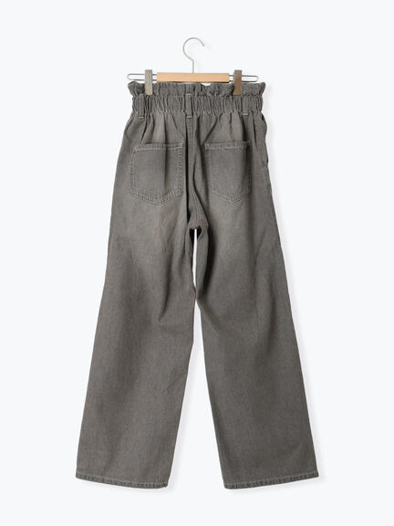 【ECO DENIM】ウエストフリルパンツ（グレー/サックスブルー/ブルー）｜Samansa Mos2 blue（サマンサモスモス ブルー）通販