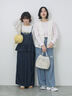 【ECO DENIM】ウエストフリルパンツ（グレー/サックスブルー/ブルー）｜Samansa Mos2 blue（サマンサモスモス ブルー）通販