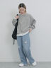 【ECO DENIM】ウエストフリルパンツ（グレー/サックスブルー/ブルー）｜Samansa Mos2 blue（サマンサモスモス ブルー）通販
