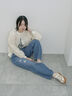 【ECO DENIM】ウエストフリルパンツ（グレー/サックスブルー/ブルー）｜Samansa Mos2 blue（サマンサモスモス ブルー）通販