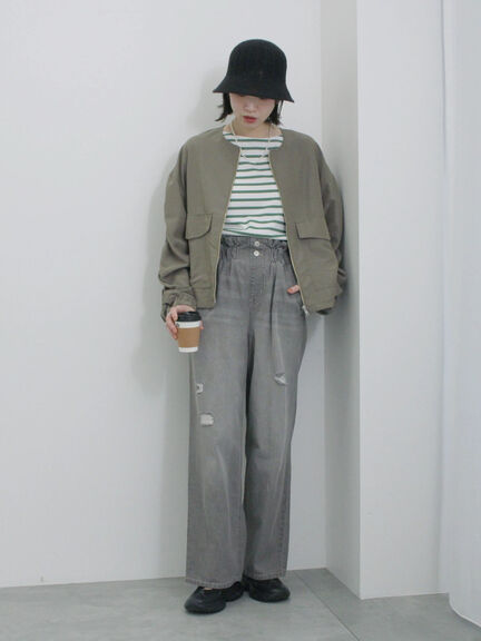 【ECO DENIM】ウエストフリルパンツ（グレー/サックスブルー/ブルー）｜Samansa Mos2 blue（サマンサモスモス ブルー）通販