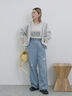 【ECO DENIM】ウエストフリルパンツ（グレー/サックスブルー/ブルー）｜Samansa Mos2 blue（サマンサモスモス ブルー）通販