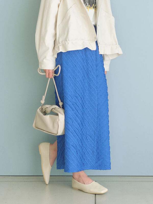 セール】 バイアスフリルカットスカート（オフホワイト/ブラック