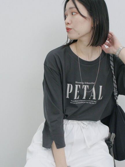 アソートプリント袖スリットTシャツ（オフホワイト/チャコールグレー/サックスブルー/キナリ/Ｓグレー）｜Samansa Mos2 blue（サマンサモスモス ブルー）通販