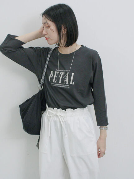 アソートプリント袖スリットTシャツ（オフホワイト/チャコールグレー/サックスブルー/キナリ/Ｓグレー）｜Samansa Mos2 blue（サマンサモスモス ブルー）通販