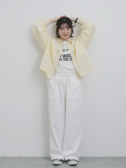 アソートプリント袖スリットTシャツ（オフホワイト/チャコールグレー/サックスブルー/キナリ/Ｓグレー）｜Samansa Mos2 blue（サマンサモスモス ブルー）通販