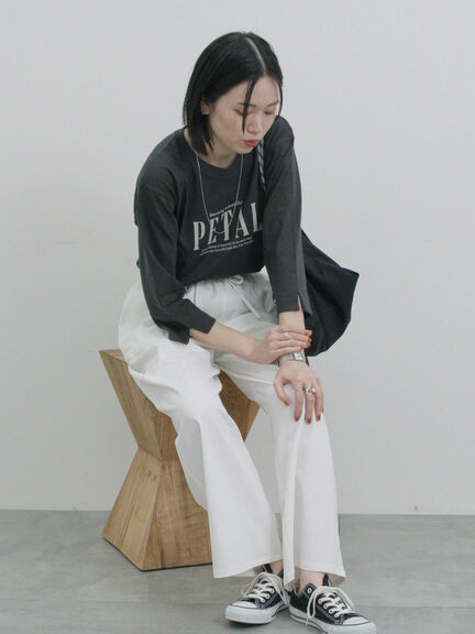 アソートプリント袖スリットTシャツ（オフホワイト/チャコールグレー/サックスブルー/キナリ/Ｓグレー）｜Samansa Mos2 blue（サマンサモスモス ブルー）通販