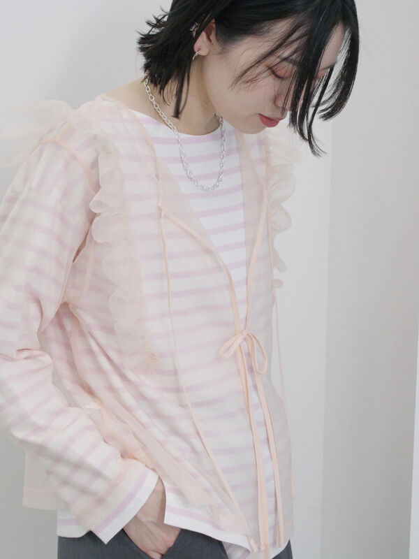 2wayラメチュールフリルプルオーバー（ピンク）｜Samansa Mos2 blue（サマンサモスモス ブルー）通販