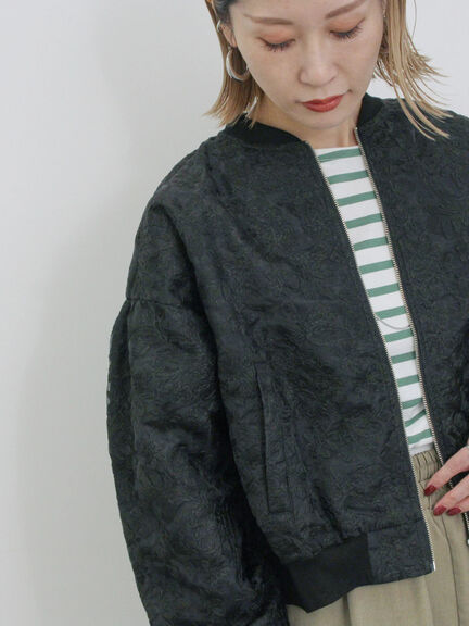 総刺繍シアーブルゾン（グレー/ブラック/キナリ）｜Samansa Mos2 blue（サマンサモスモス ブルー）通販