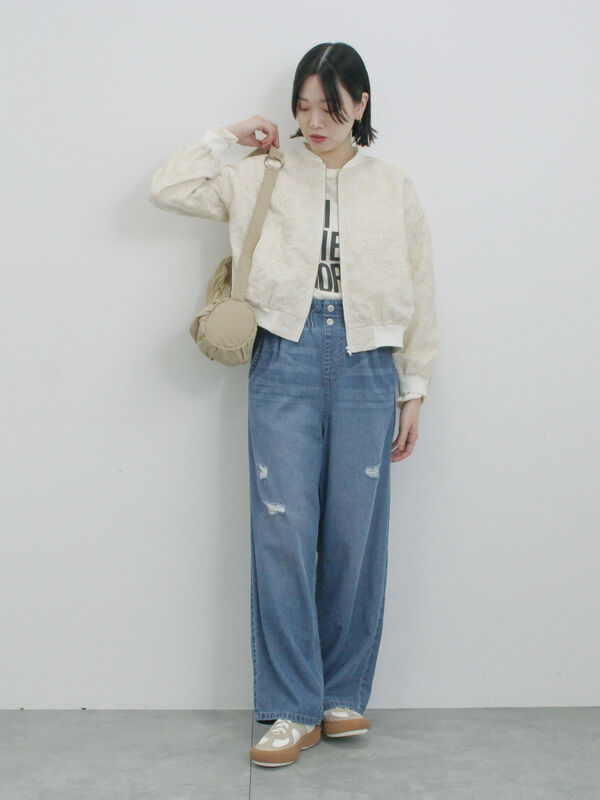 セール】 総刺繍シアーブルゾン（グレー/ブラック/キナリ