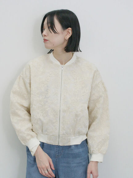 総刺繍シアーブルゾン（グレー/ブラック/キナリ）｜Samansa Mos2 blue（サマンサモスモス ブルー）通販