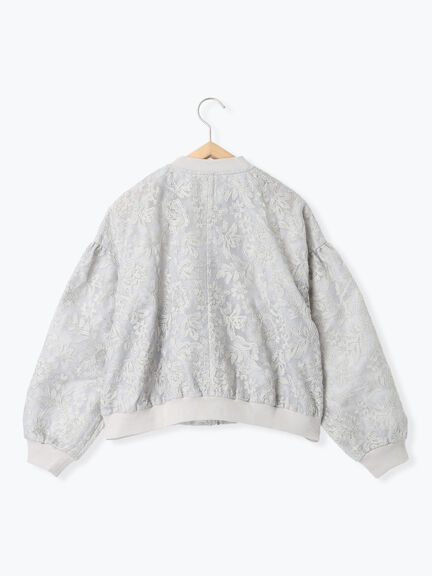 総刺繍シアーブルゾン（グレー/ブラック/キナリ）｜Samansa Mos2 blue（サマンサモスモス ブルー）通販