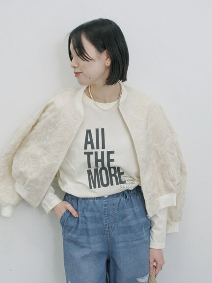 総刺繍シアーブルゾン（グレー/ブラック/キナリ）｜Samansa Mos2 blue（サマンサモスモス ブルー）通販