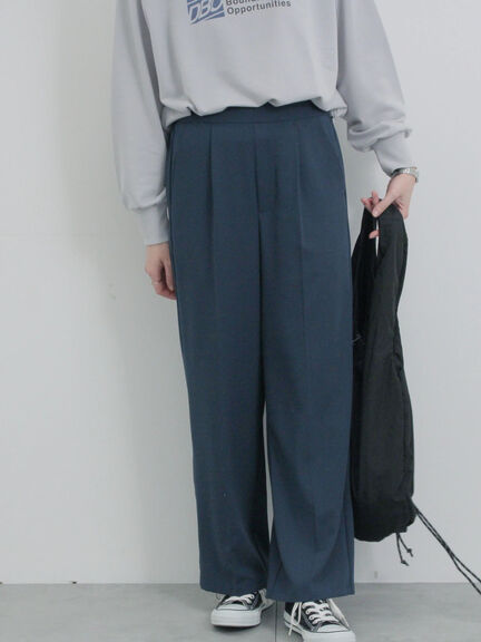 タックストレートパンツ（グレー/ライトベージュ/ベージュ/ネイビー）｜Samansa Mos2 blue（サマンサモスモス ブルー）通販