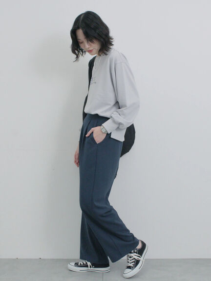 タックストレートパンツ（グレー/ライトベージュ/ベージュ/ネイビー）｜Samansa Mos2 blue（サマンサモスモス ブルー）通販