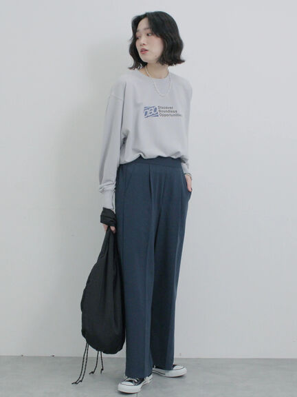 タックストレートパンツ（グレー/ライトベージュ/ベージュ/ネイビー）｜Samansa Mos2 blue（サマンサモスモス ブルー）通販