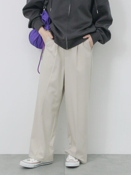タックストレートパンツ（グレー/ライトベージュ/ベージュ/ネイビー）｜Samansa Mos2 blue（サマンサモスモス ブルー）通販