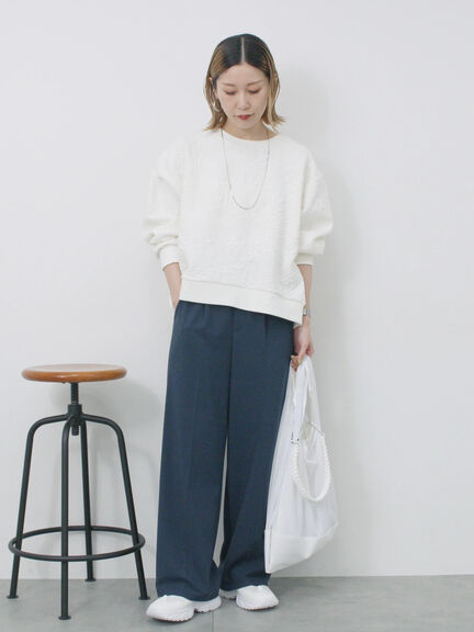 タックストレートパンツ（グレー/ライトベージュ/ベージュ/ネイビー）｜Samansa Mos2 blue（サマンサモスモス ブルー）通販