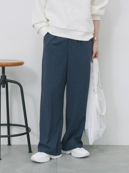 タックストレートパンツ（グレー/ライトベージュ/ベージュ/ネイビー）｜Samansa Mos2 blue（サマンサモスモス ブルー）通販