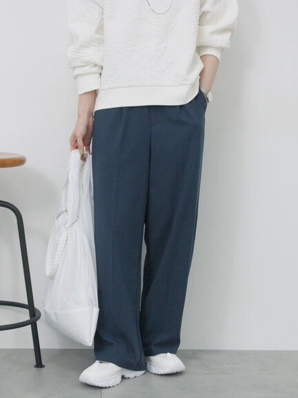 タックストレートパンツ（グレー/ライトベージュ/ベージュ/ネイビー）｜Samansa Mos2 blue（サマンサモスモス ブルー）通販