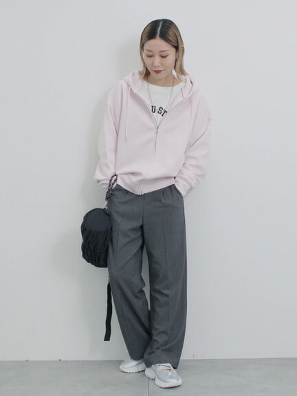 タックストレートパンツ（グレー/ライトベージュ/ベージュ/ネイビー）｜Samansa Mos2 blue（サマンサモスモス ブルー）通販