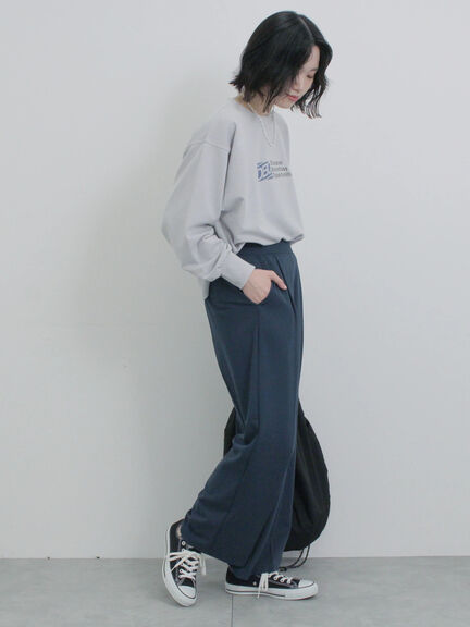 タックストレートパンツ（グレー/ライトベージュ/ベージュ/ネイビー）｜Samansa Mos2 blue（サマンサモスモス ブルー）通販