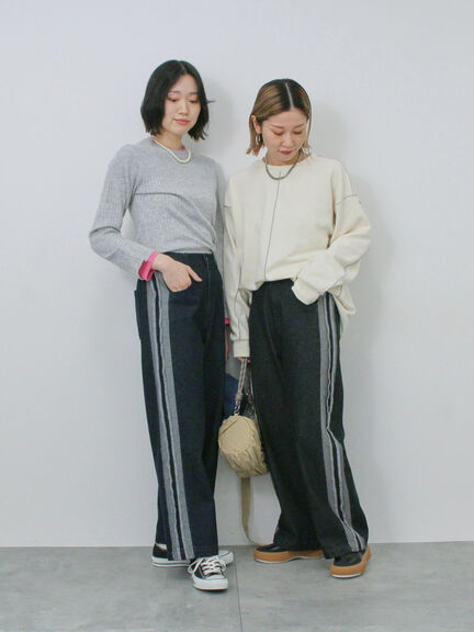 ◎切替デニムパンツ（ブラック/ネイビー）｜Samansa Mos2 blue（サマンサモスモス ブルー）通販