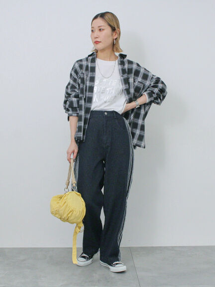 ◎切替デニムパンツ（ブラック/ネイビー）｜Samansa Mos2 blue（サマンサモスモス ブルー）通販