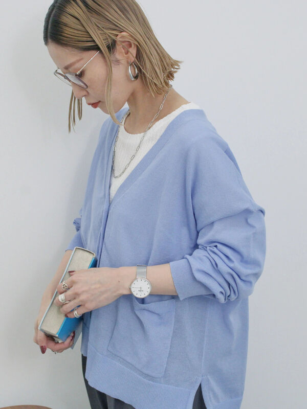 セール】 マルチスタイルVネックカーディガン（グレー