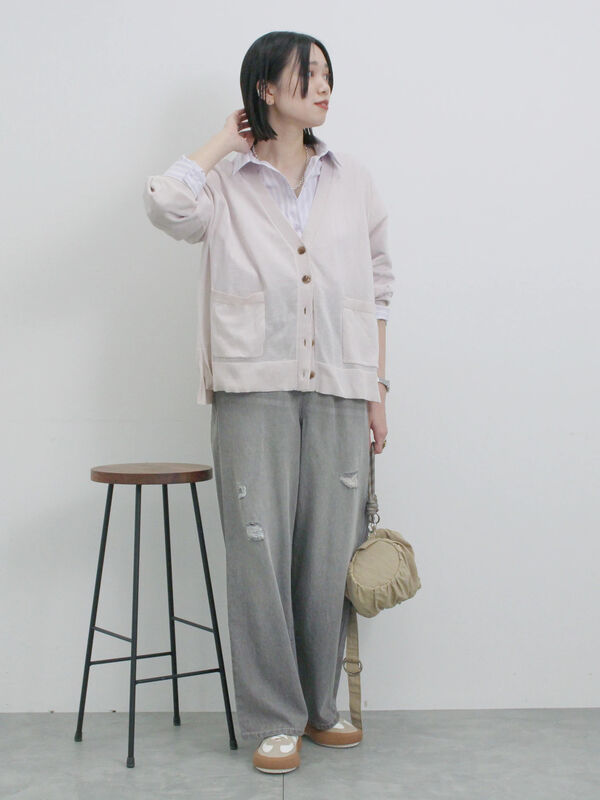 セール】 マルチスタイルVネックカーディガン（グレー