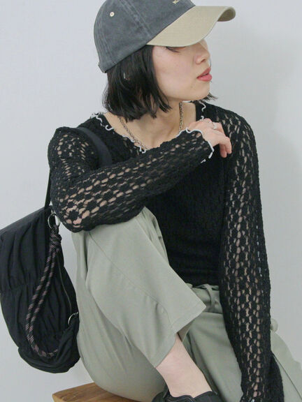 ◎配色メロウレースプルオーバー（オフホワイト/ブラック/ベージュ）｜Samansa Mos2 blue（サマンサモスモス ブルー）通販