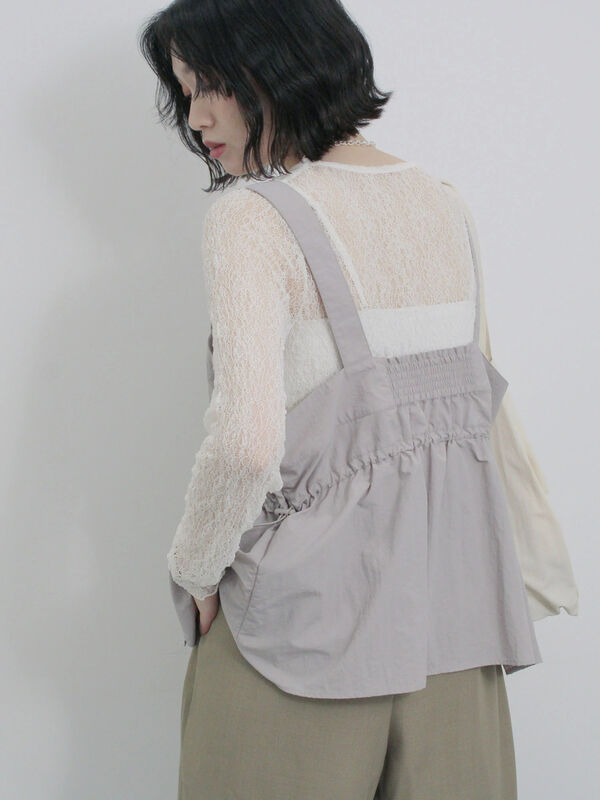 セール】 フロントジップドロストビスチェ（グレー/ブラック/ベージュ