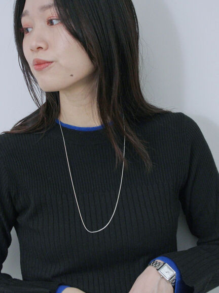 ◎配色リブニットプルオーバー（オフホワイト/グレー/ブラック）｜Samansa Mos2 blue（サマンサモスモス ブルー）通販