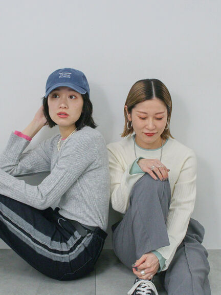 ◎配色リブニットプルオーバー（オフホワイト/グレー/ブラック）｜Samansa Mos2 blue（サマンサモスモス ブルー）通販