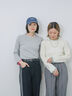 ◎配色リブニットプルオーバー（オフホワイト/グレー/ブラック）｜Samansa Mos2 blue（サマンサモスモス ブルー）通販