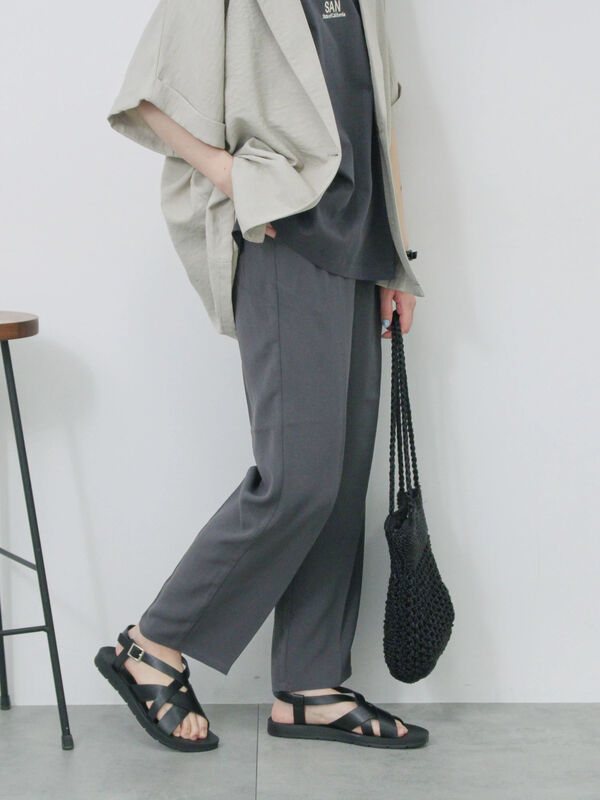 【接触冷感】マルチスタイルテーパードパンツ（チャコールグレー）｜Samansa Mos2 blue（サマンサモスモス ブルー）通販