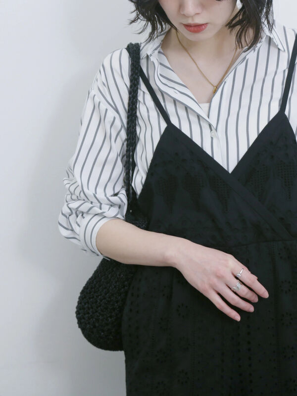 【接触冷感】マルチスタイルシャツ（ブラック）｜Samansa Mos2 blue（サマンサモスモス ブルー）通販