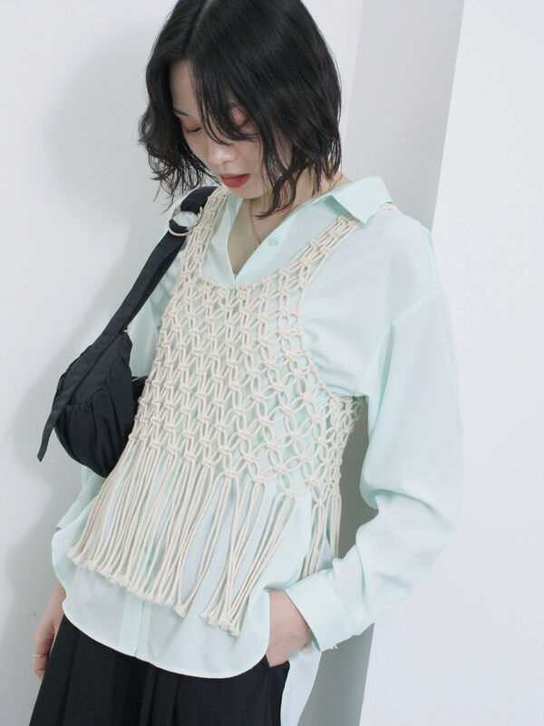 【接触冷感】マルチスタイルシャツ（ミント）｜Samansa Mos2 blue（サマンサモスモス ブルー）通販