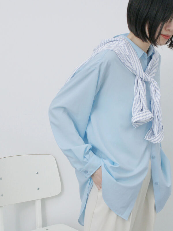 【接触冷感】マルチスタイルシャツ（サックスブルー）｜Samansa Mos2 blue（サマンサモスモス ブルー）通販